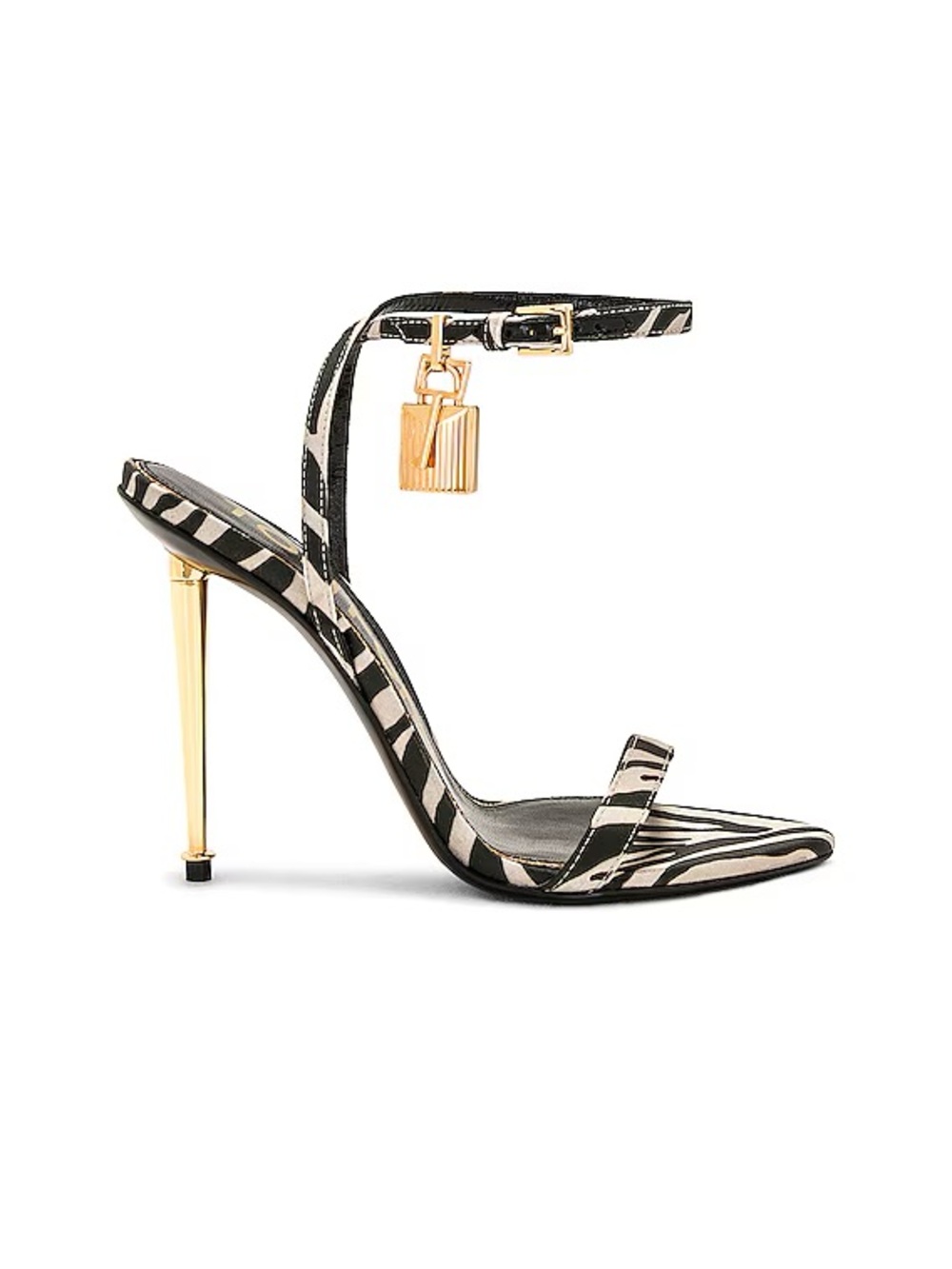 Zebra Print Stiletto Ankle-Strap Sandal